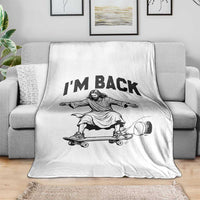 Christian Easter Throw Blanket Funny Skateboard Jesus I am Back