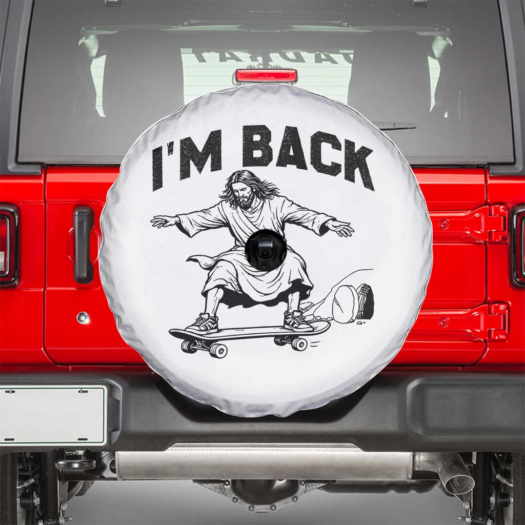 Christian Easter Spare Tire Cover Funny Skateboard Jesus I am Back