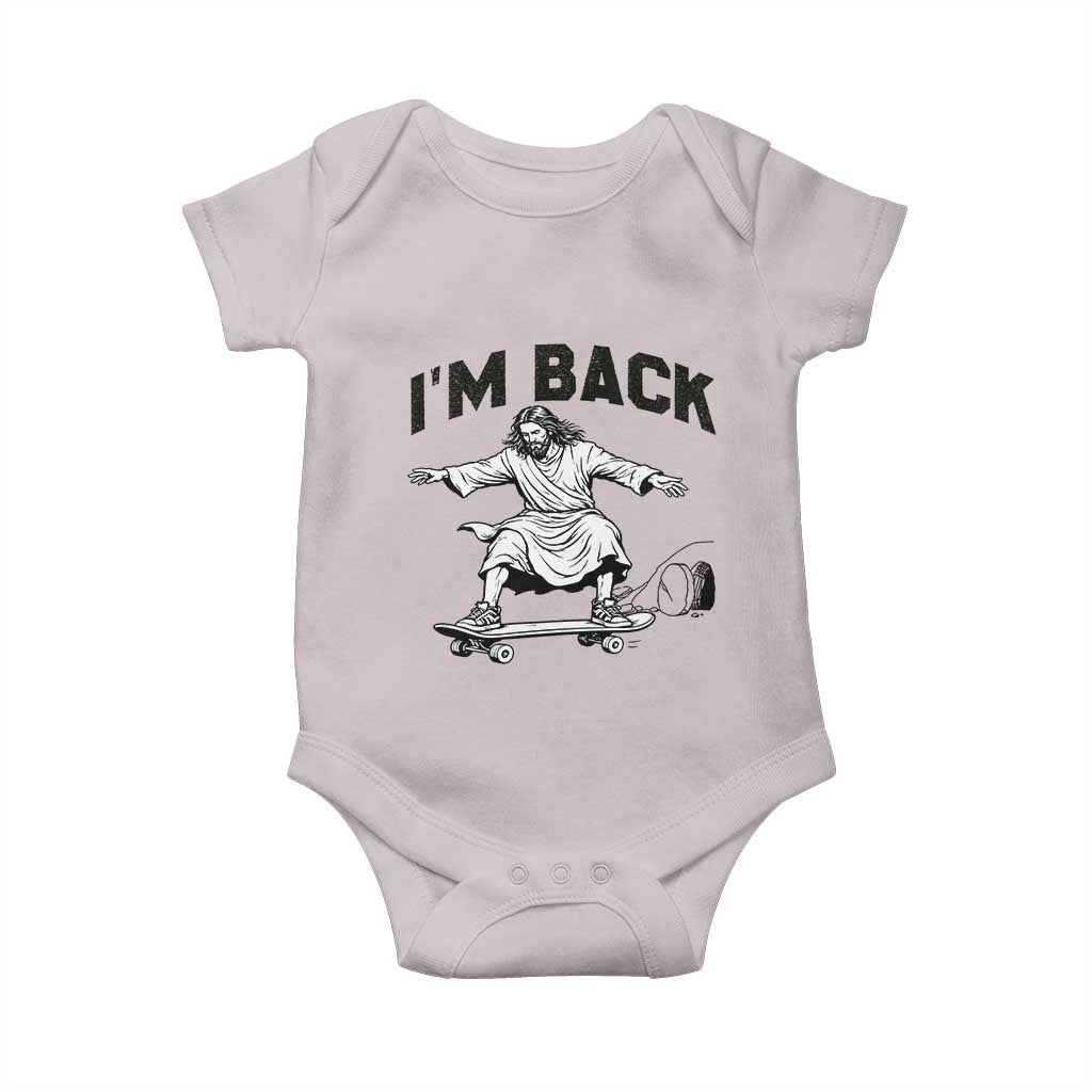 Christian Easter Baby Onesie Funny Skateboard Jesus I am Back