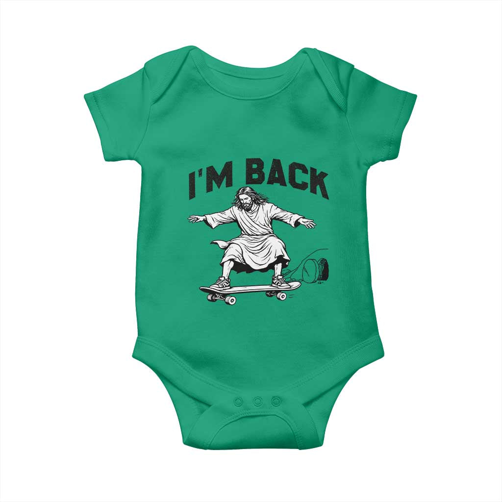 Christian Easter Baby Onesie Funny Skateboard Jesus I am Back