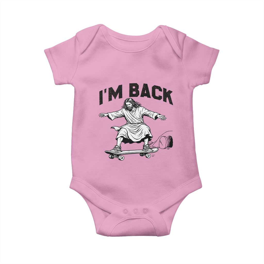 Christian Easter Baby Onesie Funny Skateboard Jesus I am Back