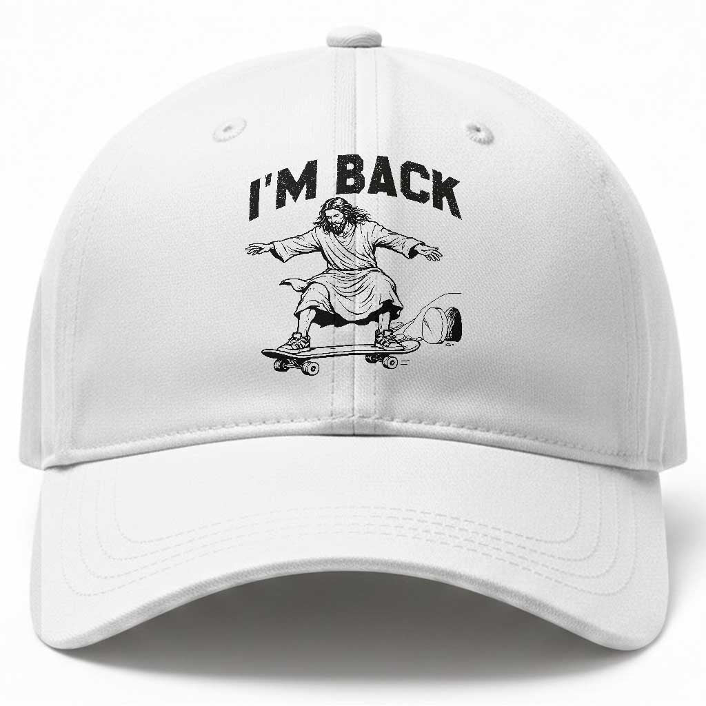 Christian Easter Baseball Cap Funny Skateboard Jesus I am Back