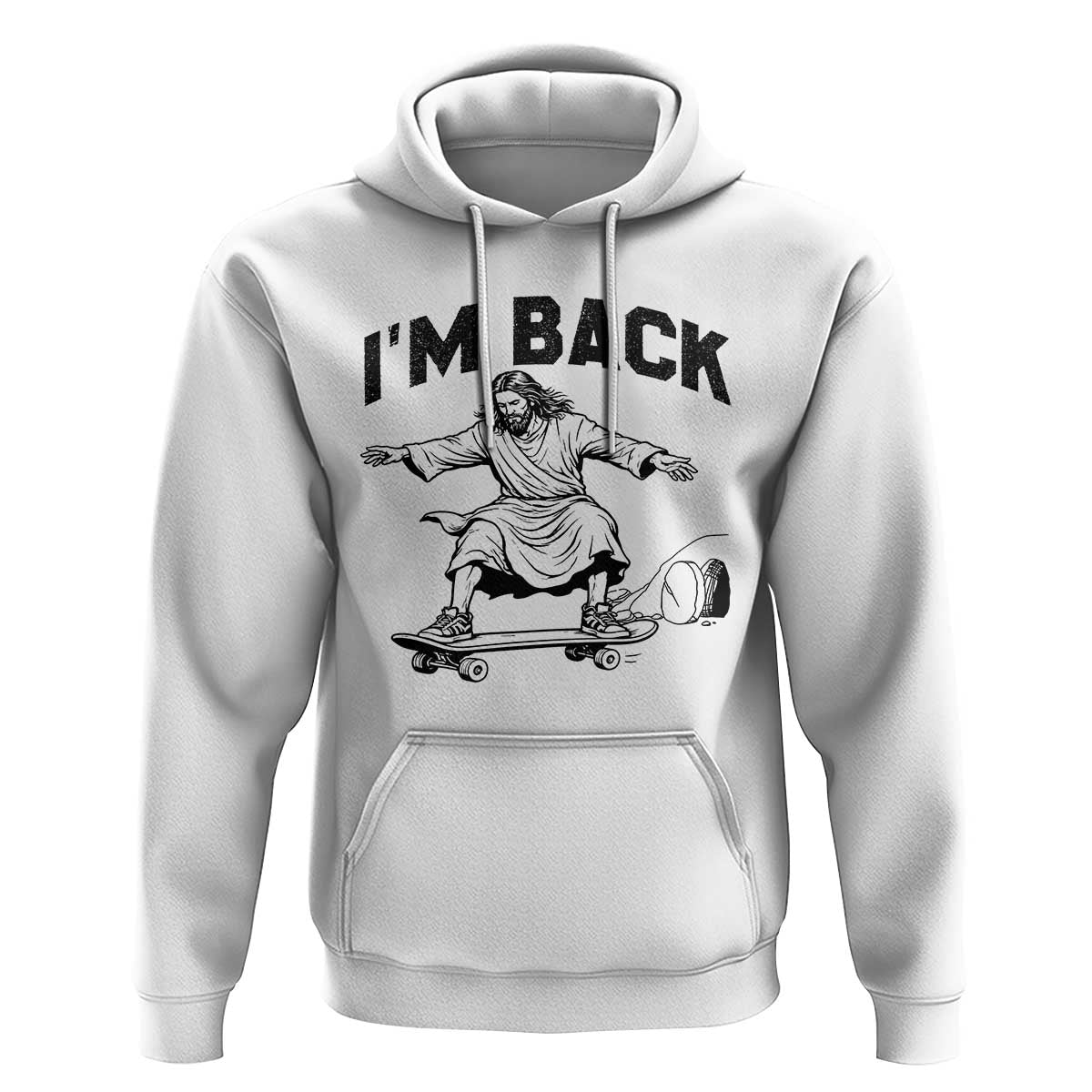 Christian Easter Hoodie Funny Skateboard Jesus I am Back