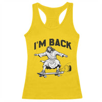 Christian Easter Racerback Tank Top Funny Skateboard Jesus I am Back