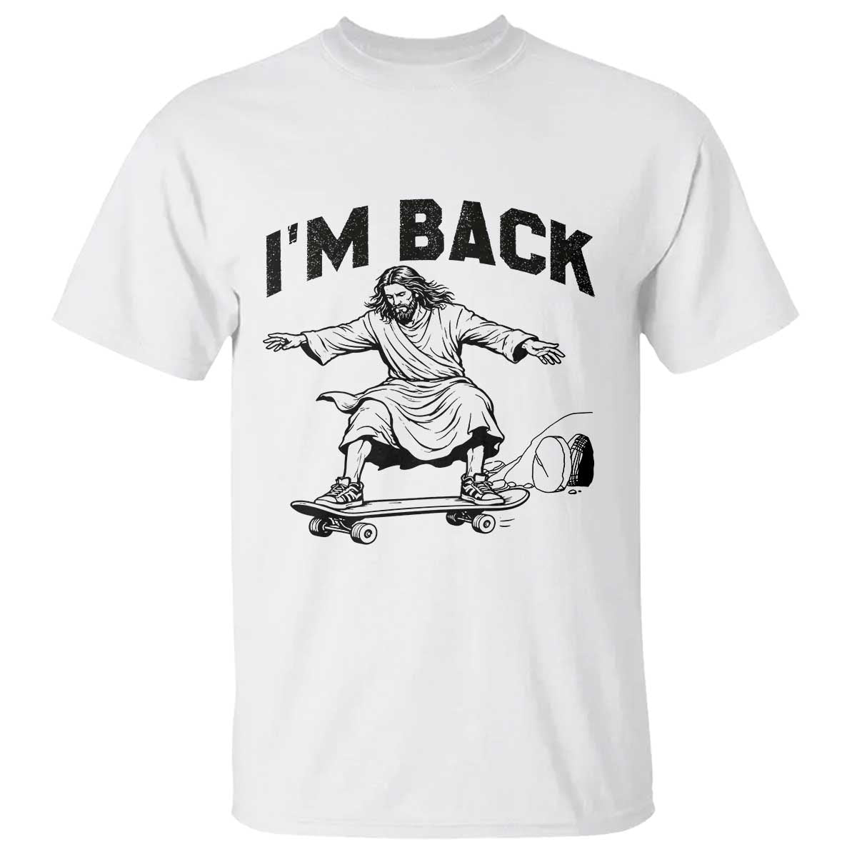 Christian Easter T Shirt Funny Skateboard Jesus I am Back