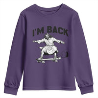 Christian Easter Youth Sweatshirt Funny Skateboard Jesus I am Back