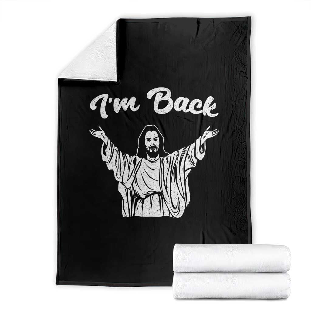 Funny Easter Jesus Meme Throw Blanket I'm Back