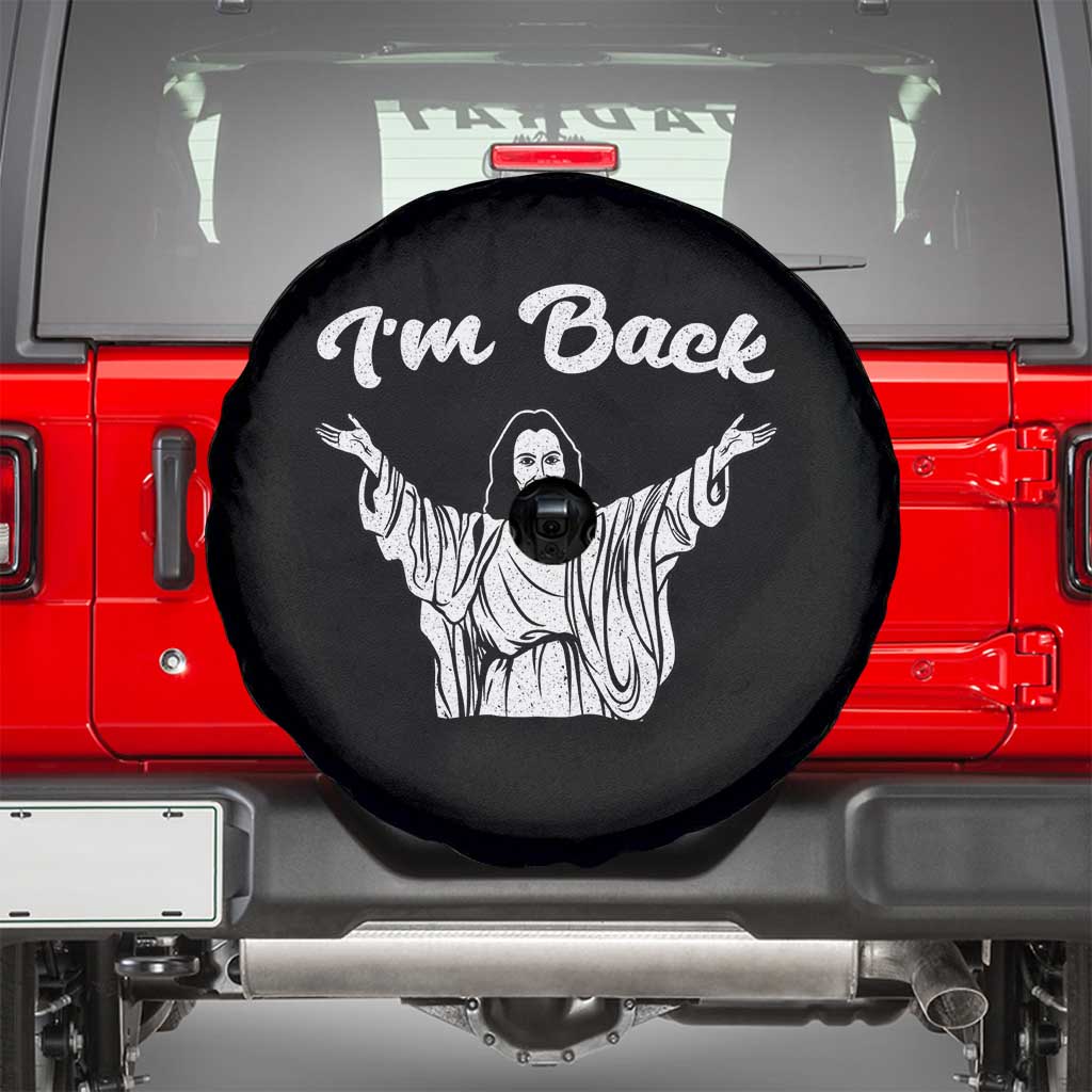 Funny Easter Jesus Meme Spare Tire Cover I'm Back