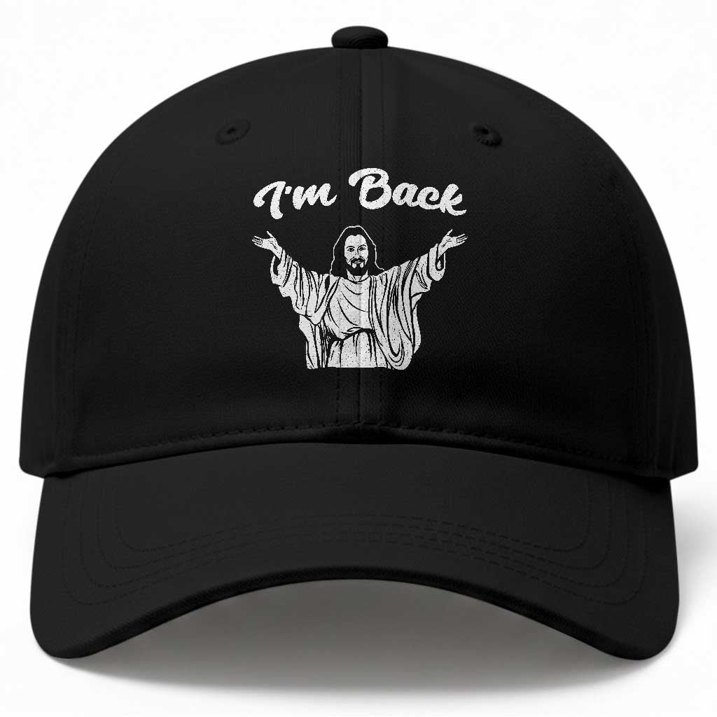 Funny Easter Jesus Meme Baseball Cap I'm Back