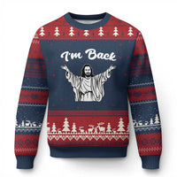 Funny Easter Jesus Meme Ugly Christmas Sweater I'm Back