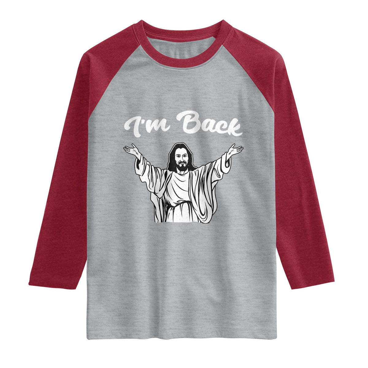 Funny Easter Jesus Meme Raglan Shirt I'm Back