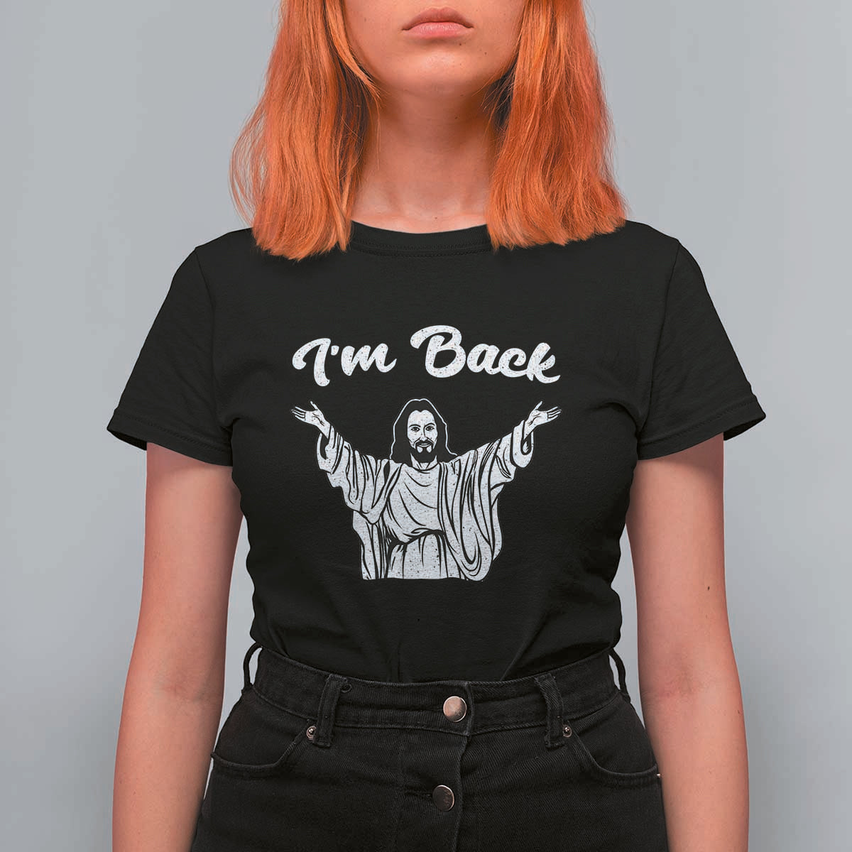 Funny Easter Jesus Meme T Shirt For Women I'm Back