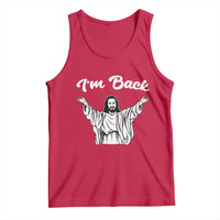 Funny Easter Jesus Meme Tank Top I'm Back