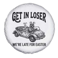 Get In Loser We're Late For Easter Spare Tire Cover Funny Easter Raccoon Frog Goose Humor