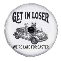 Get In Loser We're Late For Easter Spare Tire Cover Funny Easter Raccoon Frog Goose Humor