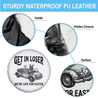 Get In Loser We're Late For Easter Spare Tire Cover Funny Easter Raccoon Frog Goose Humor
