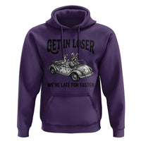 Get In Loser We're Late For Easter Hoodie Funny Easter Raccoon Frog Goose Humor