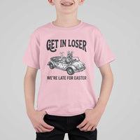 Get In Loser We're Late For Easter T Shirt For Kid Funny Easter Raccoon Frog Goose Humor