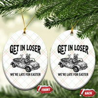 Get In Loser We're Late For Easter Ceramic Ornament Funny Easter Raccoon Frog Goose Humor