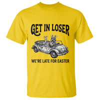 Get In Loser We're Late For Easter T Shirt Funny Easter Raccoon Frog Goose Humor