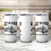 Get In Loser We're Late For Easter Tumbler Cup Funny Easter Raccoon Frog Goose Humor