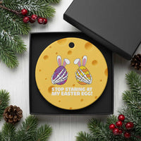 Stop Staring at My Easter Eggs Ceramic Ornament Funny Skeleton Bunny Easter