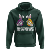 Stop Staring at My Easter Eggs Hoodie Funny Skeleton Bunny Easter