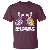 Stop Staring at My Easter Eggs T Shirt Funny Skeleton Bunny Easter
