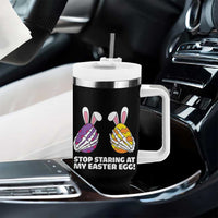 Stop Staring at My Easter Eggs Tumbler With Handle Funny Skeleton Bunny Easter
