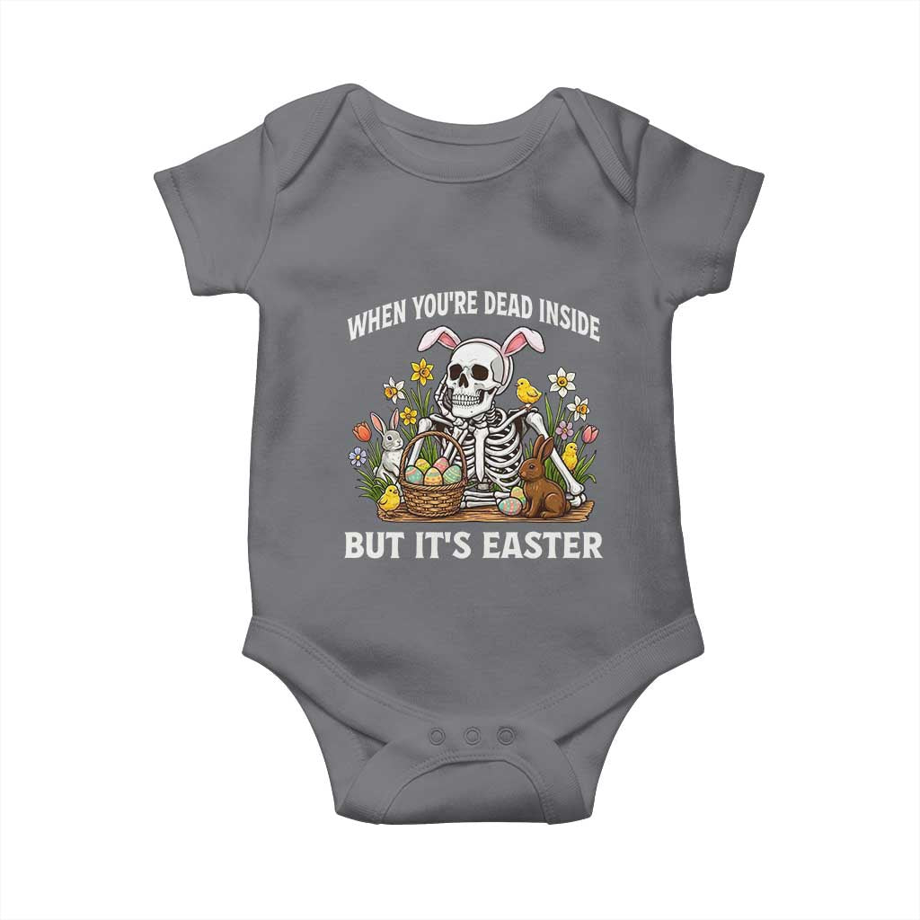 Funny Easter Skeleton Baby Onesie When You're Dead Inside But It's Easter