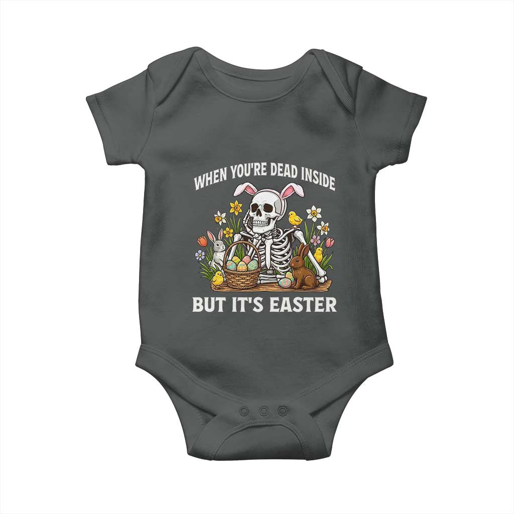 Funny Easter Skeleton Baby Onesie When You're Dead Inside But It's Easter