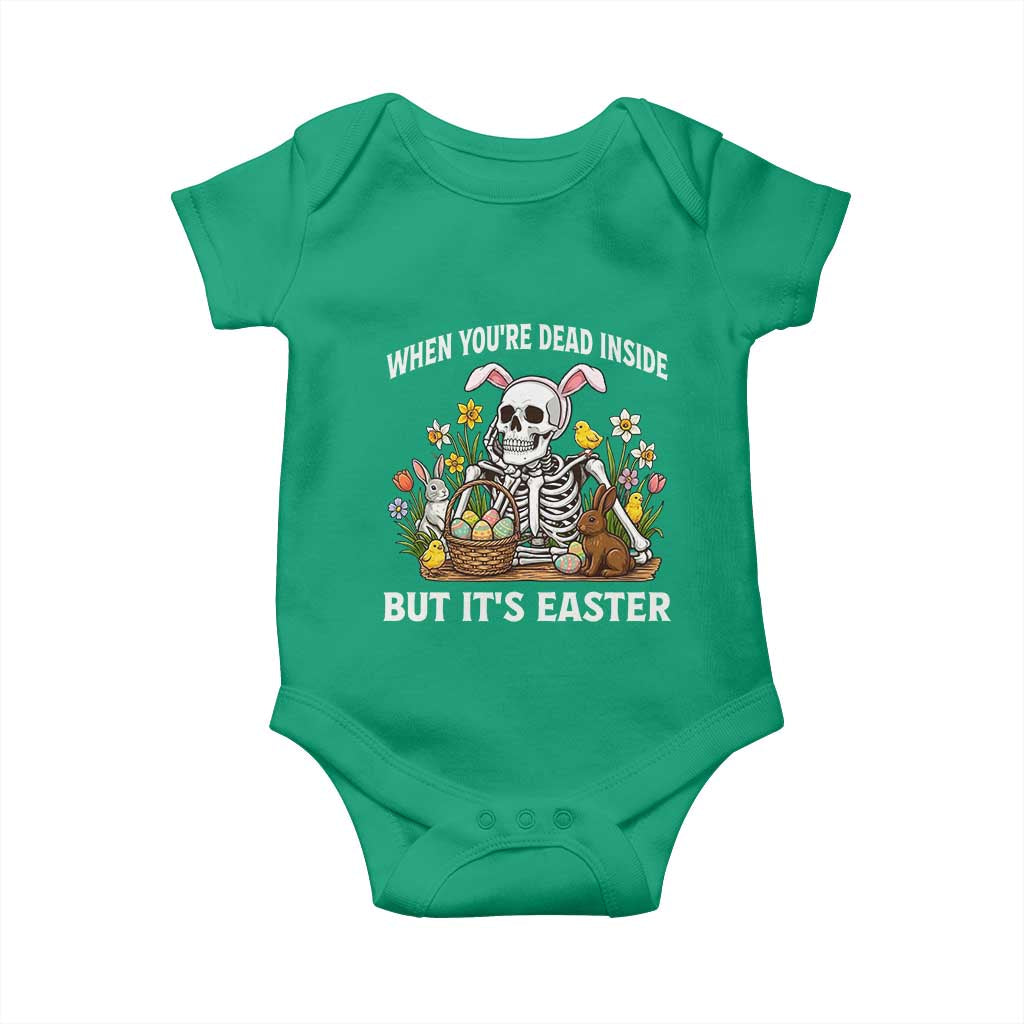Funny Easter Skeleton Baby Onesie When You're Dead Inside But It's Easter