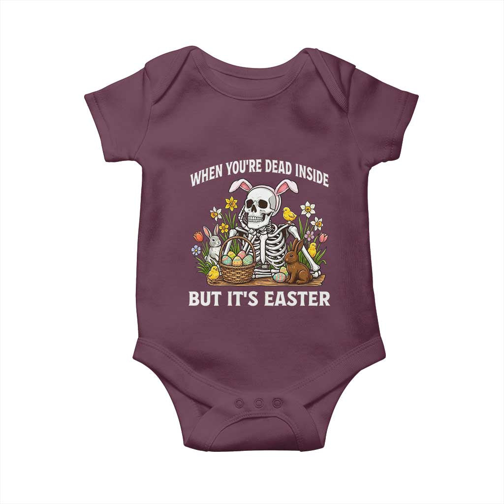 Funny Easter Skeleton Baby Onesie When You're Dead Inside But It's Easter