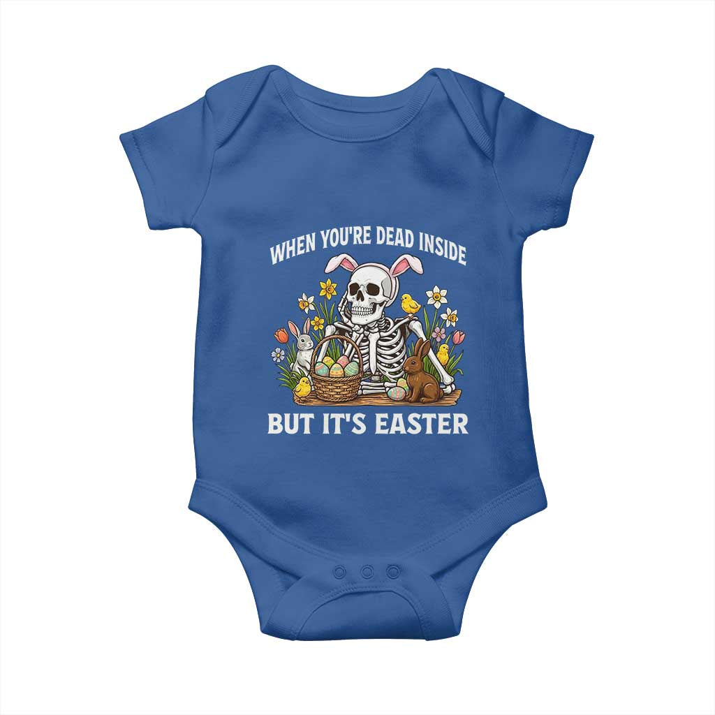 Funny Easter Skeleton Baby Onesie When You're Dead Inside But It's Easter