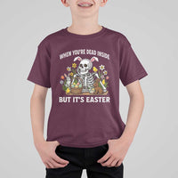 Funny Easter Skeleton T Shirt For Kid When You're Dead Inside But It's Easter