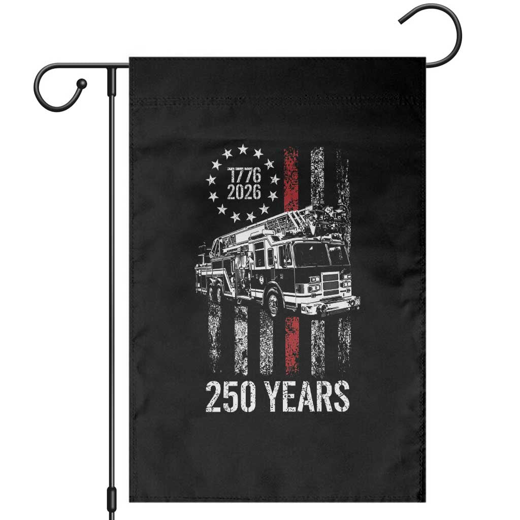 Fireman 250 Years of America Garden Flag Fireman American Flag Thin Red Line Firefighter