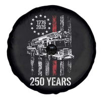 Fireman 250 Years of America Spare Tire Cover Fireman American Flag Thin Red Line Firefighter