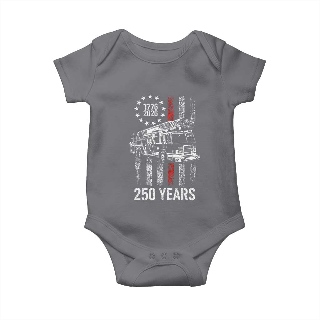 Fireman 250 Years of America Baby Onesie Fireman American Flag Thin Red Line Firefighter