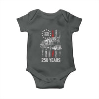 Fireman 250 Years of America Baby Onesie Fireman American Flag Thin Red Line Firefighter