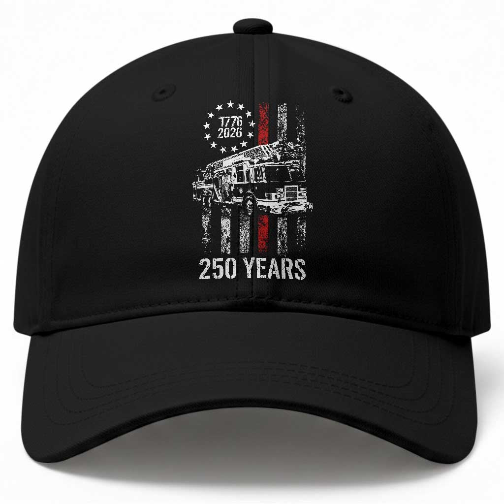 Fireman 250 Years of America Baseball Cap Fireman American Flag Thin Red Line Firefighter
