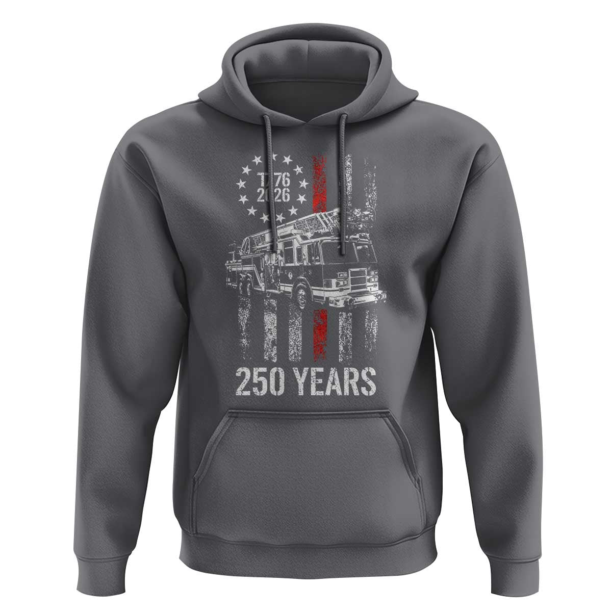 Fireman 250 Years of America Hoodie Fireman American Flag Thin Red Line Firefighter