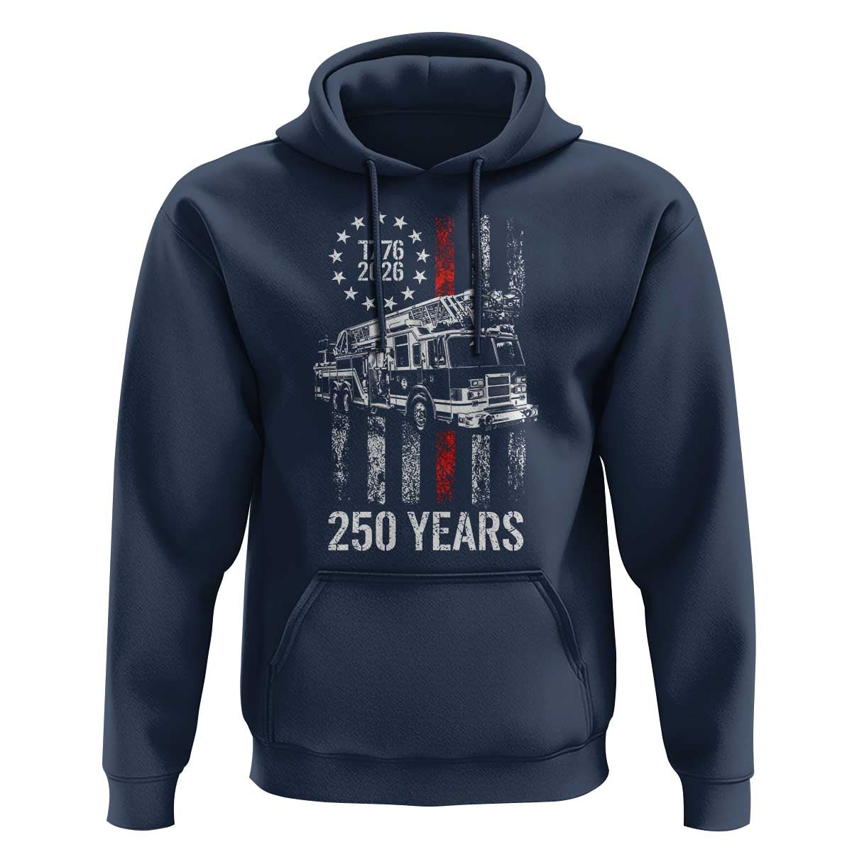 Fireman 250 Years of America Hoodie Fireman American Flag Thin Red Line Firefighter
