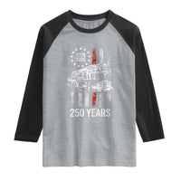 Fireman 250 Years of America Raglan Shirt Fireman American Flag Thin Red Line Firefighter