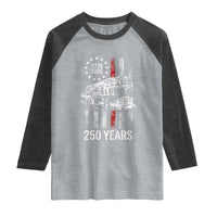 Fireman 250 Years of America Raglan Shirt Fireman American Flag Thin Red Line Firefighter