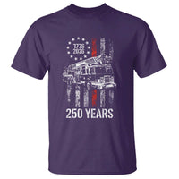 Fireman 250 Years of America T Shirt Fireman American Flag Thin Red Line Firefighter
