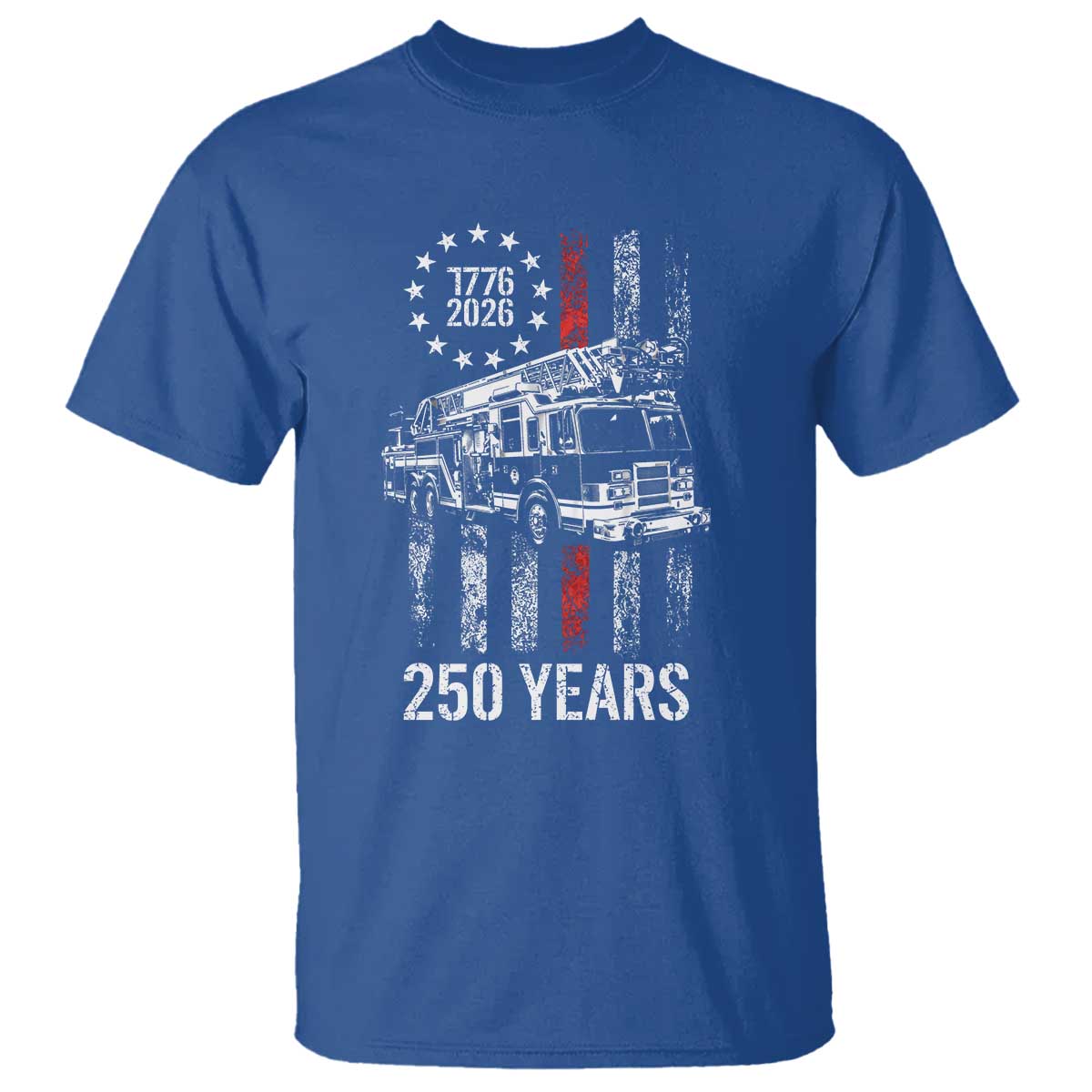 Fireman 250 Years of America T Shirt Fireman American Flag Thin Red Line Firefighter