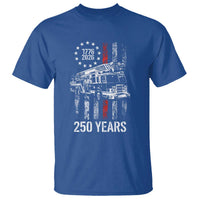 Fireman 250 Years of America T Shirt Fireman American Flag Thin Red Line Firefighter