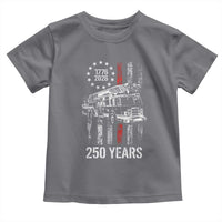 Fireman 250 Years of America Toddler T Shirt Fireman American Flag Thin Red Line Firefighter