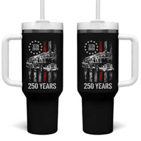 Fireman 250 Years of America Tumbler With Handle Fireman American Flag Thin Red Line Firefighter