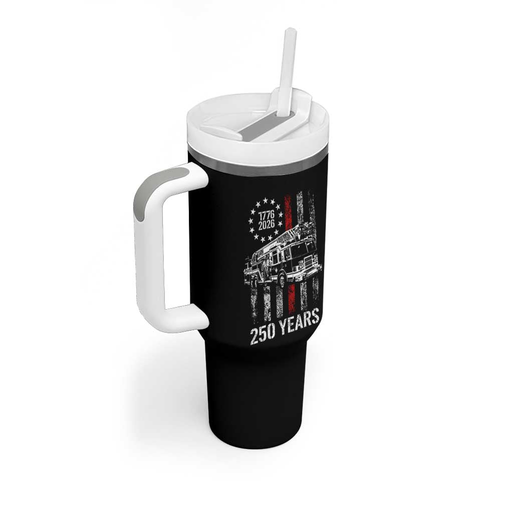 Fireman 250 Years of America Tumbler With Handle Fireman American Flag Thin Red Line Firefighter